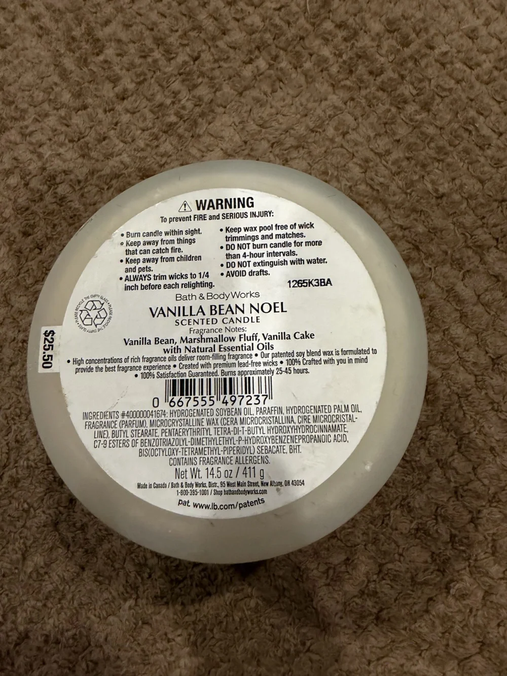 Bath & Body Works Vanilla Bean Noel 3-Wick Candle - Picture 2 of 3